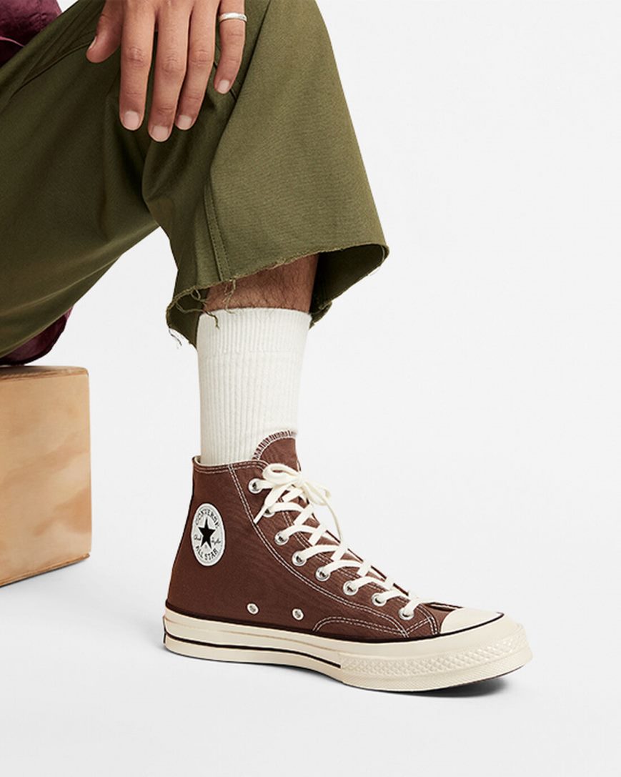 Men's Converse Chuck 70 Vintage Canvas High Top Shoes Brown / Black | AU 04CE9R